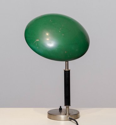 Green and Metal Table Lamp attributed to Harald Notini for Arvid Böhlmarks, 1930s-JE-1398268