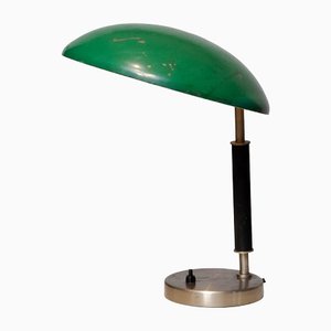 Green and Metal Table Lamp attributed to Harald Notini for Arvid Böhlmarks, 1930s-JE-1398268