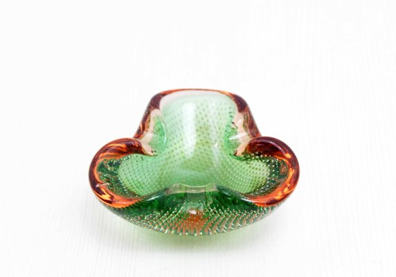 Green and Orange Murano Glass Ashtray, 1960s-BQF-2033761