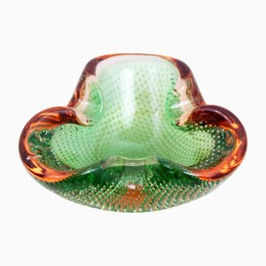 Green and Orange Murano Glass Ashtray, 1960s-BQF-2033761