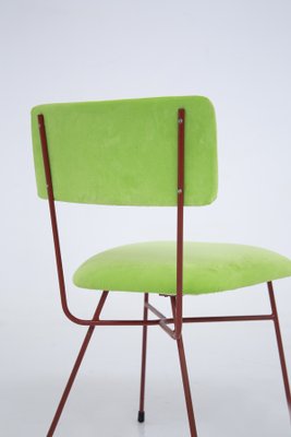 Green and Red Velvet Chairs by BBPR, 1950s, Set of 6-RCE-1402665