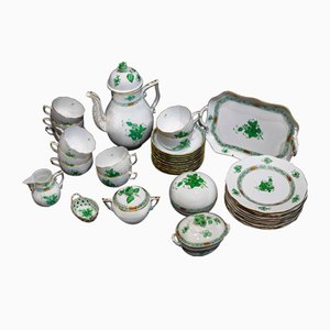 Green Appony Coffee Service from Herend, Set of 36-OZS-1388918