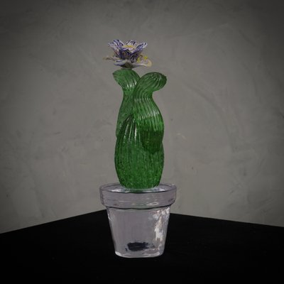 Green Art Glass Cactus Plant by Murano Formia for Marta Marzotto, 1990-UH-1811697