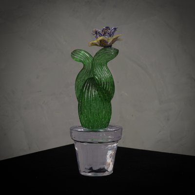 Green Art Glass Cactus Plant by Murano Formia for Marta Marzotto, 1990-UH-1811697