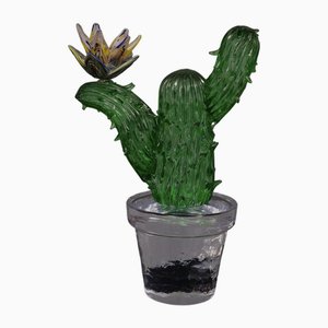 Green Art Glass Cactus Plant by Murano Formia for Marta Marzotto, 1990-UH-1811693