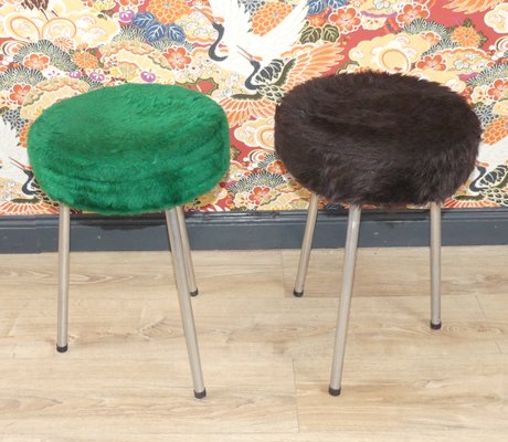 Green & Black Stool, 1970s, Set of 2-AFE-1156343