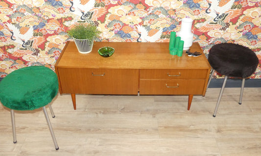 Green & Black Stool, 1970s, Set of 2