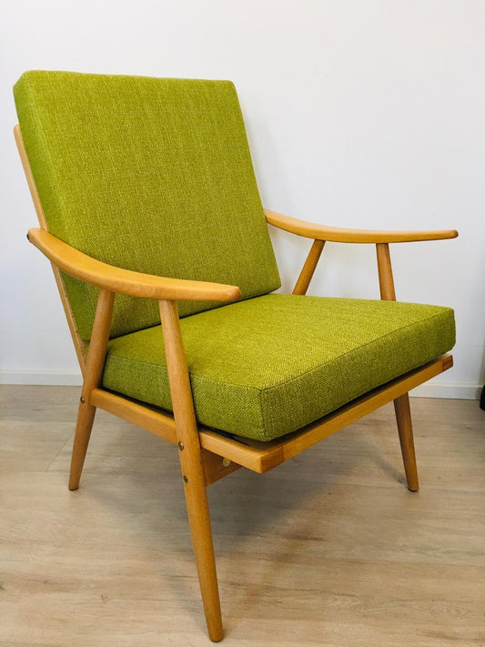 Green Boomerang Armchair from TON, 1960s