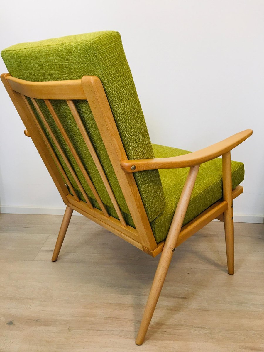 Green Boomerang Armchair from TON, 1960s