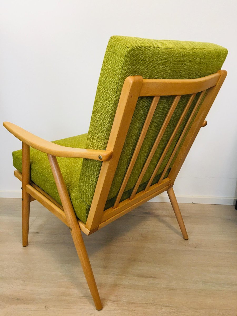 Green Boomerang Armchair from TON, 1960s