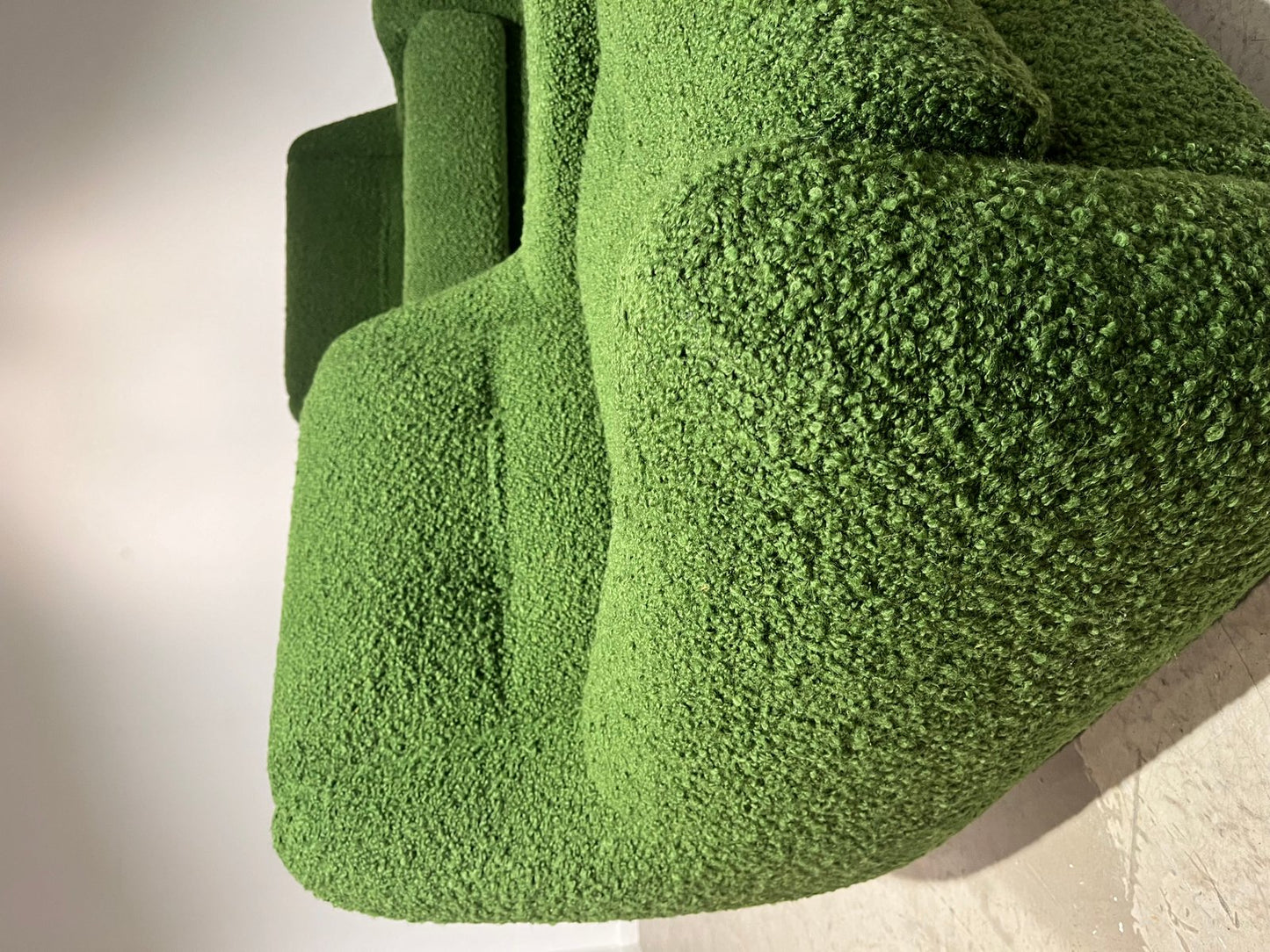 Green Bouclette Easy Chairs, 1970s, Set of 2