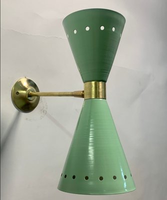 Green Brass Diablo Sconce from Stilnovo, 1950s-NUO-1776205