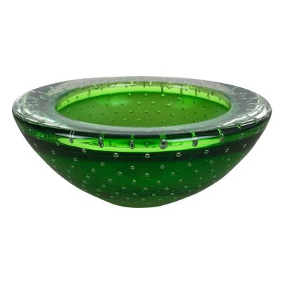 Green Bullicante Murano Glass Bowl or Ashtray, Italy, 1970s-QZ-1053168