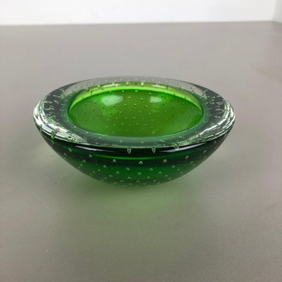 Green Bullicante Murano Glass Bowl or Ashtray, Italy, 1970s-QZ-1053168