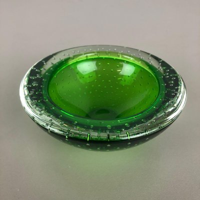 Green Bullicante Murano Glass Bowl or Ashtray, Italy, 1970s-QZ-1053168