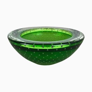 Green Bullicante Murano Glass Bowl or Ashtray, Italy, 1970s-QZ-1053168