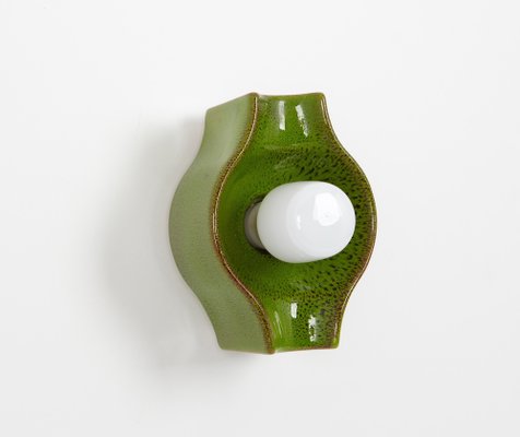 Green Ceramic Sputnik Wall Light attributed to Cari Zalloni, Germany, 1970s-UGR-1776498