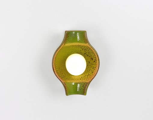 Green Ceramic Sputnik Wall Light attributed to Cari Zalloni, Germany, 1970s-UGR-1776498