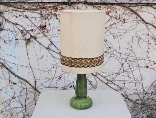 Green Ceramic Table Lamp, 1950s-KNM-845108