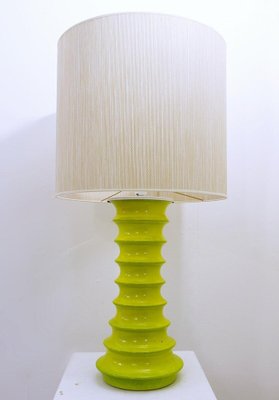 Green Ceramic Table Lamp, 1970s-FGA-1419097