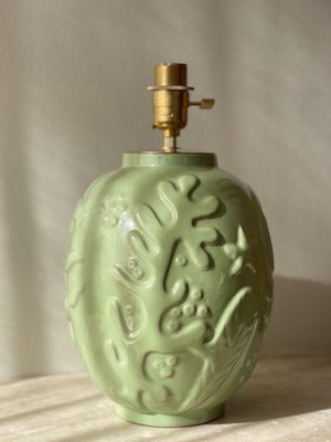 Green Ceramic Table Lamp by Anna-lisa Thomson for Upsala-ekeby, 1940s-ARN-880282