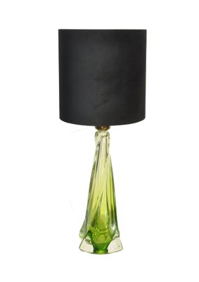 Green Crystal Table Lamp from Val Saint Lambert-YXG-1793195