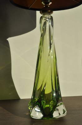 Green Crystal Table Lamp from Val Saint Lambert-YXG-1793195