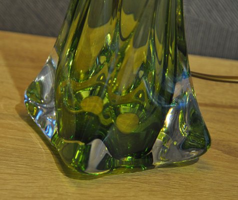 Green Crystal Table Lamp from Val Saint Lambert-YXG-1793195