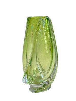 Green Crystal Vase by Val St Lambert, 1970s-FSD-1797323