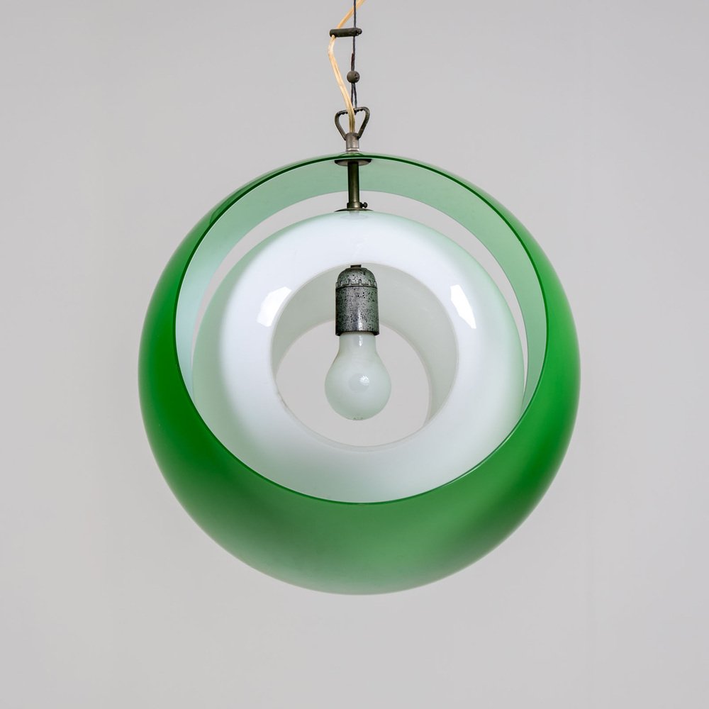 Green Eclisse Pendant Light by Carlo Nason for Mazzega, 1960s