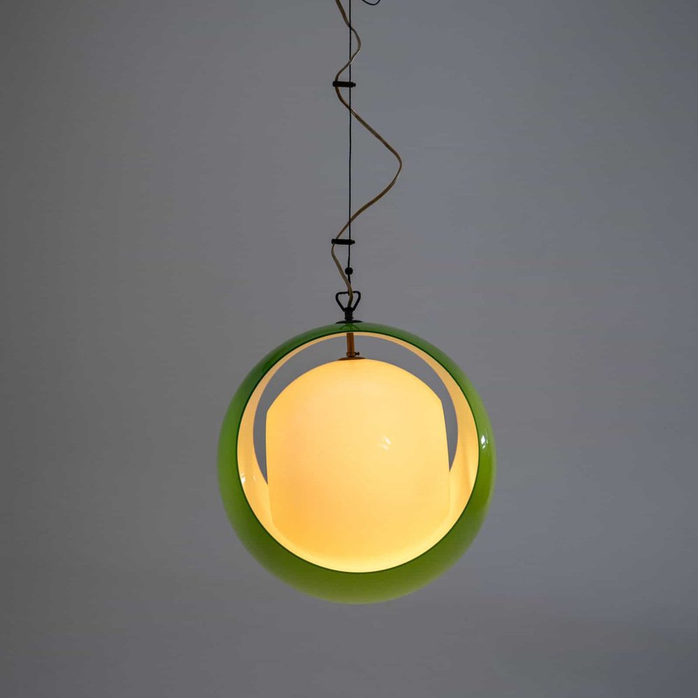 Green Eclisse Pendant Light by Carlo Nason for Mazzega, 1960s