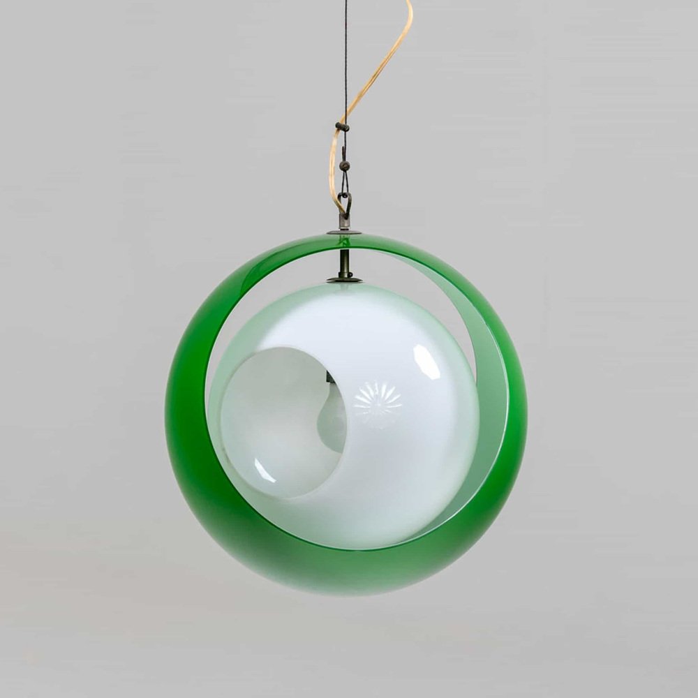 Green Eclisse Pendant Light by Carlo Nason for Mazzega, 1960s