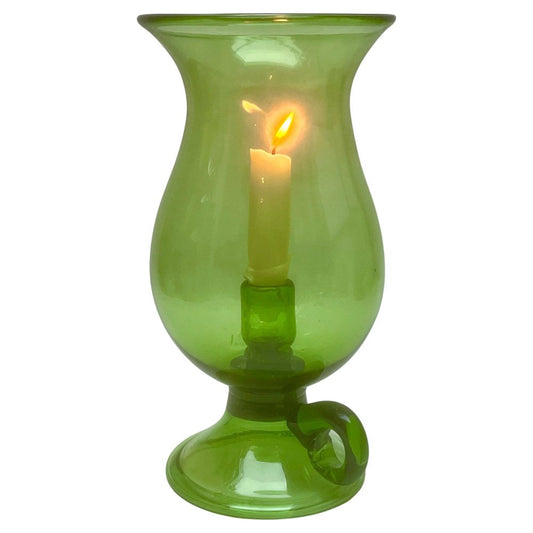 Green Empoli Murano Glass Hurricane Candleholdr, 1960s