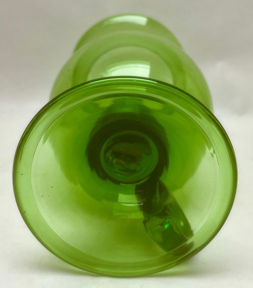 Green Empoli Murano Glass Hurricane Candleholdr, 1960s