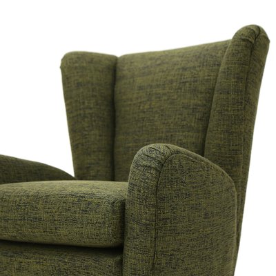 Green Fabric Armchairs, 1940s, Set of 2-EZ-1172197