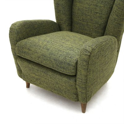 Green Fabric Armchairs, 1940s, Set of 2-EZ-1172197