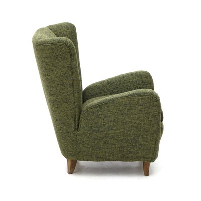 Green Fabric Armchairs, 1940s, Set of 2-EZ-1172197