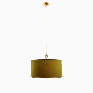 Green Fabric & Gold Silk Cable Suspension Light-QLH-1187851