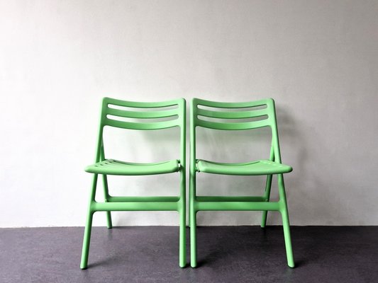 Green Folding Air Chairs by Jasper Morrison for Magis, Italy, 2000s, Set of 2-NV-1782476