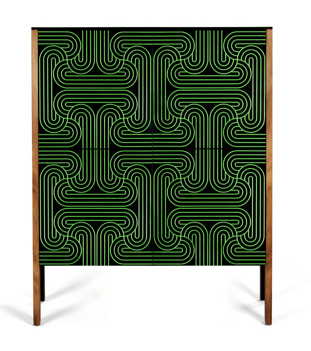 Green Four Door Loop Cabinet by Coucou Manou