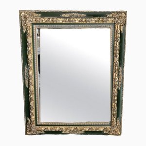 Green Framed Mirror in Carved Gilt Wood-TCS-1371050