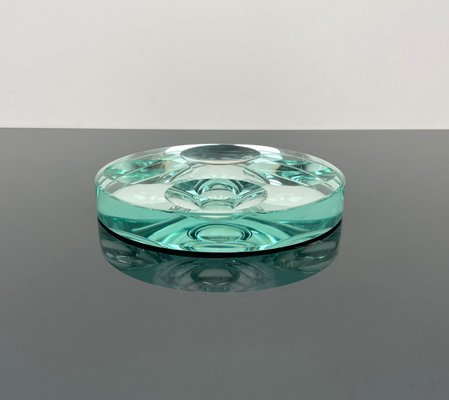 Green Glass Ashtray attributed to Fontana Arte, Italy, 1960s-LYQ-1367657