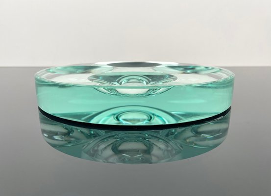 Green Glass Ashtray attributed to Fontana Arte, Italy, 1960s-LYQ-1367657