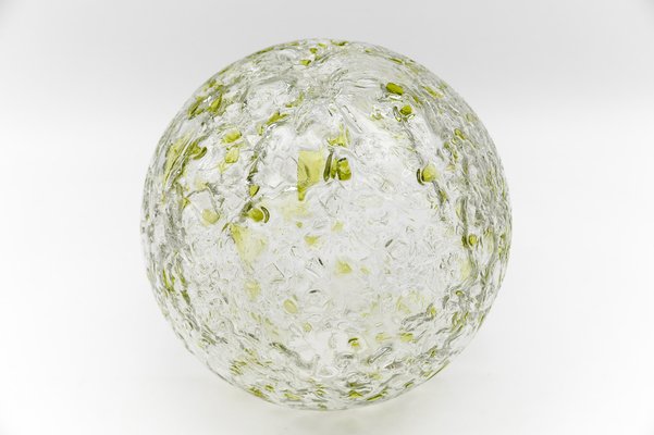 Green Glass Ball Pendant Lamp from Doria, Germany, 1960s-KQB-1743114