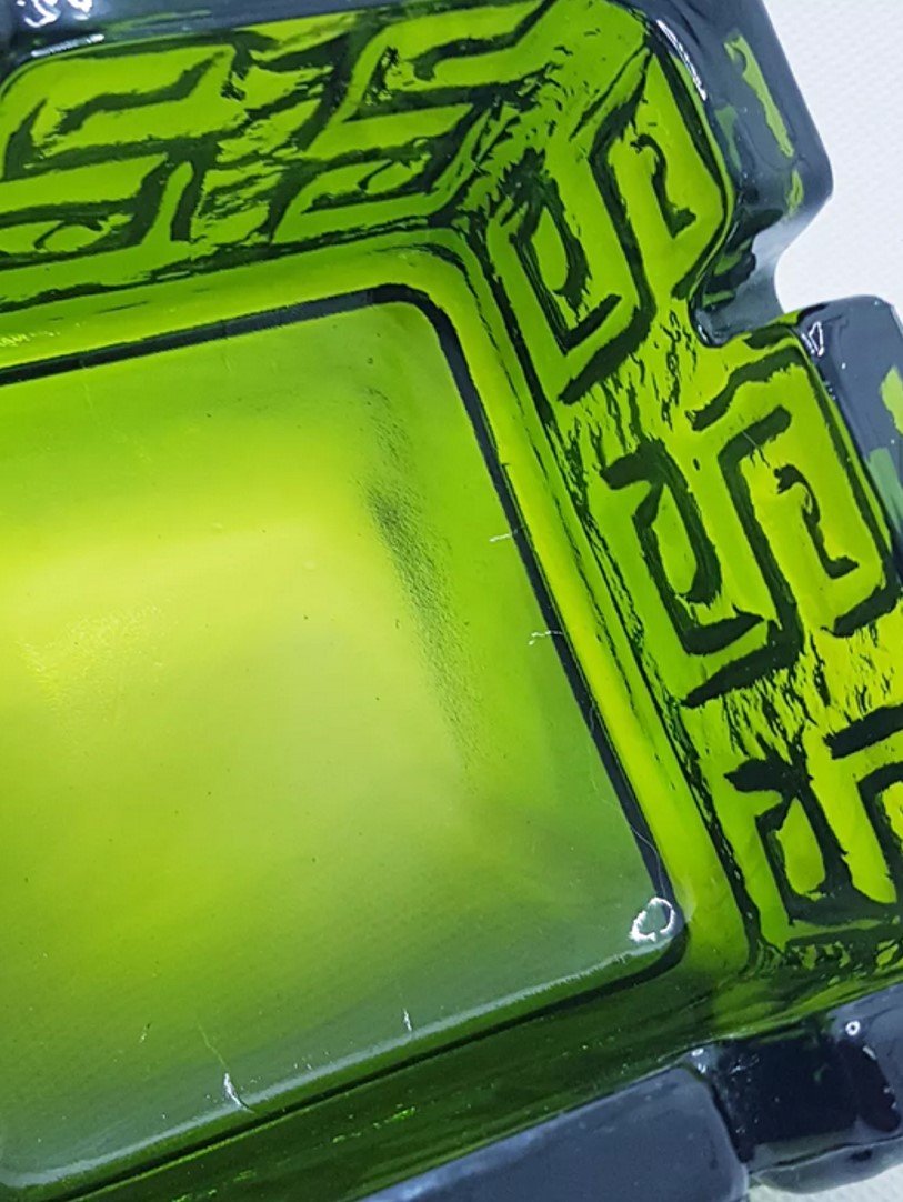 Green Glass Block Ashtray by Tamara Aladin for Riihimaen Lasi Oy