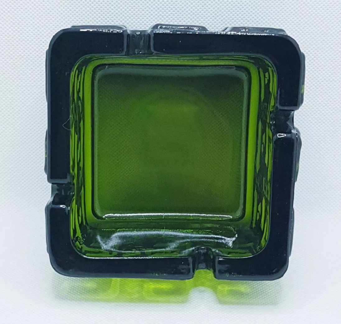 Green Glass Block Ashtray by Tamara Aladin for Riihimaen Lasi Oy