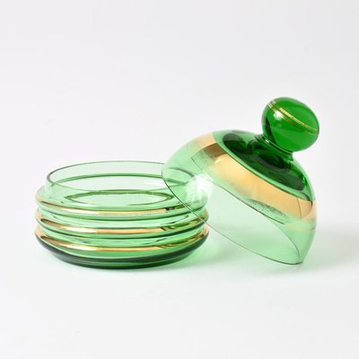 Green Glass Box from De Rupel, 1930s-IXK-885882