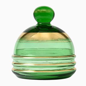 Green Glass Box from De Rupel, 1930s-IXK-885882