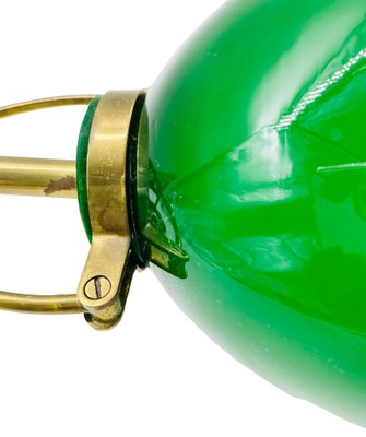 Green Glass & Brass Sconce, Italy, 1950-YUW-1122445