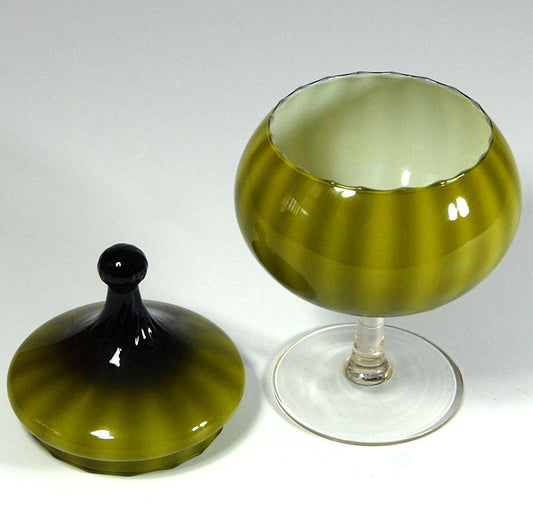 Green Glass Dish from Empoli, 1960s